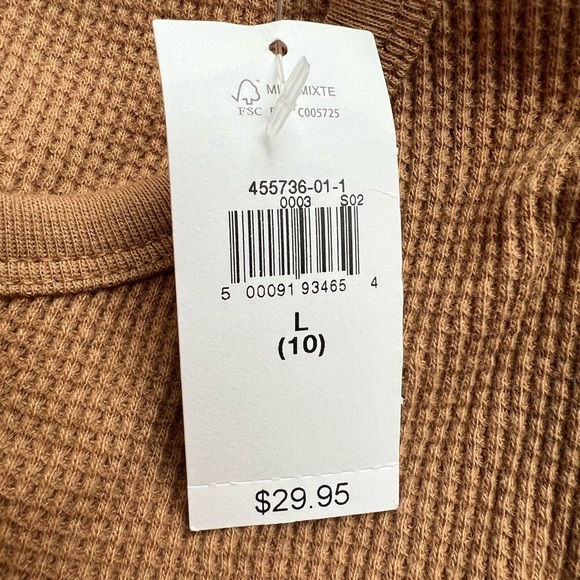 GAP Brown Long Sleeve Fitted Blouse NWT Girls Size 10 - Picture 5 of 6